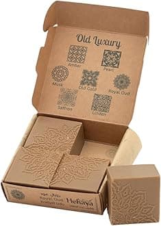 Natural Olive Oil Soap Bars With Essential Oils Organic Ingredients, Moisturizing, Handmade, Scented Body Soap For Women and Men (Royal Oud) (Pack of 4 Bars) 17.6 Oz