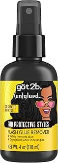 (un)glued Flash Glue Remover, 4 Fl Oz, Wig Glue and Tape In Extension Remover for Human & Synthetic Hair, Gently Removes Bonding, Dermatologist-Tested, Formulated with Aloe Vera & Castor Oil