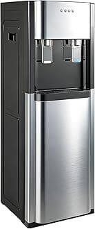 Bottom Loading Water Cooler Dispenser for 5 Gallon Bottles - Hot & Cold Water, Stainless Steel 5 Gallon Water Dispenser with LED Light for Home, Offices, Hotels, Kitchens (Dark Gray)