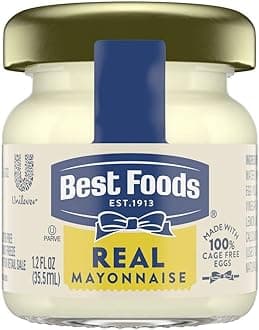 Best Foods Real Mayonnaise Mini Jars Made with 100% Cage Free Eggs, Gluten Free, 1.2 oz, Pack of 72