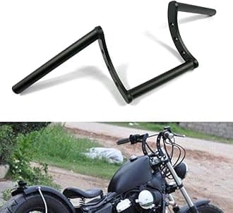 Motorcycle Hanger 1 inch 25mm Ace Cafe Racer Clubman Handlebar Handle bars handlebars Bar compatible with Harley Sportster XL883 XL1200(Black U Shape)