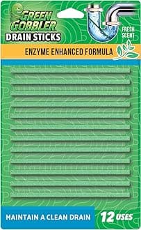 Green Gobbler Bio-Flow Drain Strips - Highly Effective Sink Cleaner, Unblocker & Deodoriser - 12 Set