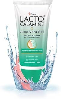 Lacto Calamine Aloe Vera Gel with 99% Pure Natural Aloe Vera, Vitamin E and Glycerin, No Parabens, No Sulphates 150g