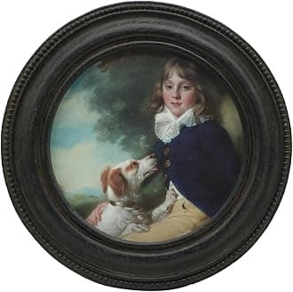 SYLVIA'S SHOP 3x3 Small Vintage Round Picture Frame, Mini Antique Black Grey Ornate Circle Photo Frame, for Tabletop and Wall Display, Retro Home Decor, Old Fashioned Photo Gallery Art