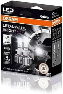 OSRAM LEDriving® HL BRIGHT, ≜ H7/H18, LED High/Low Beam Lamps, Off-road only, non ECE, 300% more brightness, 6000K, Hanging Folding box (2 lamps)