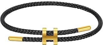 Bracelets for Women Adjustable Charm Bracelet, 18k Gold-plated Buckle Design Titanium Steel Wire Rope Women's Gift Jewelry