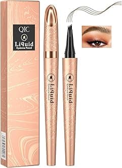 2025 New 4 Fork Tip Microblading Eyebrow Pen, Waterproof 4D Brow Pencil for Natural, Precise, Long-Lasting 24HR Brow Pencil for Natural-Looking Hair-Like Strokes (Light Brown)