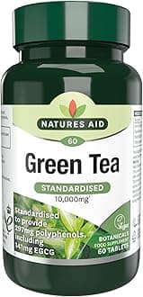 Natures Aid Green Tea 10,000mg – High Strength Natural Supplement – Supports Energy, Metabolism & Weight Management – Antioxidant – Vegan, Gluten Free, Non-GMO – 60 Tablets