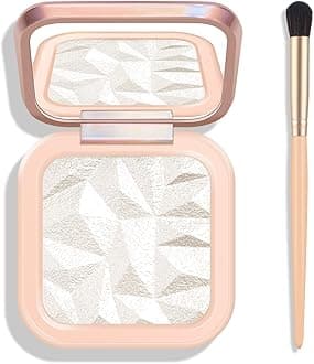 Face Highlighter Palette, High Glossy Face Illuminator Palette, Narutal Glow Finish, Pearl Shimmer Smooth Baked Powder, Lasting Sparkling Highlighter Makeup-PEARL