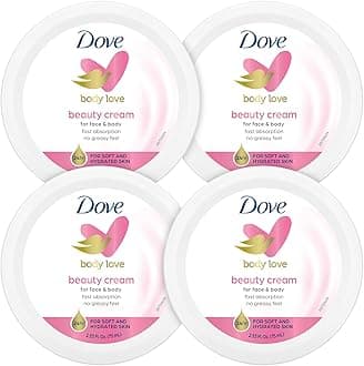 Dove Beauty Cream Pink 4 Pack ~ Dove Cream Oil Body Lotion For Skin Care, Body Care | Dove Beauty Cream Creme De Beaute (2.53 Fl Oz. Each)