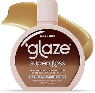 Glaze Super Gloss Color Conditioning Gloss – Caramel Lights for Medium to Dark Brown Hair with Highlights – Rinse Out Semi-Permanent Hair Gloss that Enhances Color and Boosts Shine & Hydration