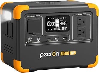 Portable Power Supply E500LFP 600W/576Wh Compact, Lithium Iron Phosphate, High Capacity, AC Rated 600W, APP Remote Operation, UPS, Portable Battery, 1.5 Hour Fast Charging, Type-C Charging