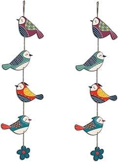 Artvibes Colorful Birds Wall and Door Hanging for Home|Gift, Wall Decoration (WH_5216N)-Multicolour-Engineered Wood