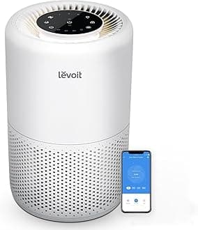 LEVOIT Air Purifier for Home Bedroom Dorm Room, Smart & Voice Control, AHAM VERIFIED, 3-in-1 Filter With HEPA Sleep Mode, for Pollen, Pollutants, Smoke, Dander, Dust, Core 200S-P, White
