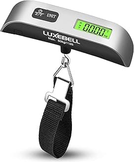 - Luxebell Luggage Scale Portable Handheld Digital Suitcase Weight 110lbs Airplane Travel Essentials Gift LCD Backlight Temperature Sensor