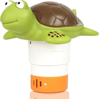 Floating Chlorine Dispenser, Pool SPA Chlorine/Bromine Floater, Floating Chlorinator & Bromine Holder Fits 1 Inch Chemical Tablets (Turtle)