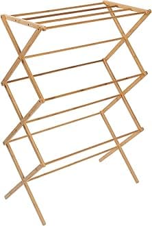 Collapsible Clothes Drying Rack, Bamboo DRY-09508 Natural