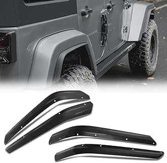 Front & Rear Fender Liner Fender Trim Extension Protector Compatible with 2007-2018 Jeep Wrangler JK JKU