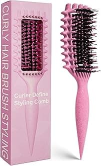 Curly Hair Brush Candybrush Curl Defining Brush for Detangling Shaping and Defining Curls for Women, Men, Wet & Dry Hair (Pink)
