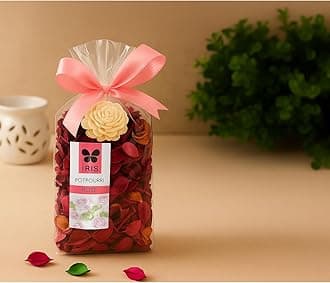 Home Fragrance -Rose Potpourri - Floral Rose Scent - Fine-Living Fragrance -Natural Decoration - Mood Enhancer - Made in India - 140 Gram - Red
