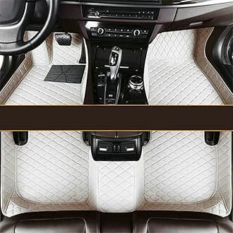 Custom All-Weather Protection Leather Car Floor Mats for Cars Sedan SUV Sports Car Waterproof Floor Mat (White)
