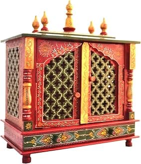 Kamdhenu art and craft Wooden Temple/Home Temple/Pooja Mandir/Pooja Mandap/Temple for Home (JLNEW)