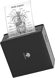 Phomemo Mini Sticker Printer- Mini Printer Sticker Maker Machine M02, Print Pods Suitable for Creative DIY, Diaries, Photos, Study Notes, Portable Thermal Inkless Label Maker for Home/Travel, Black