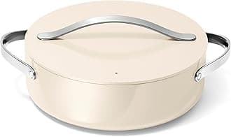 Rondeau - 6 Qt Non-Stick Pan with Lid - Free From Forever Chemicals - Perfect for Searing, Braising, & Roasting - Cream