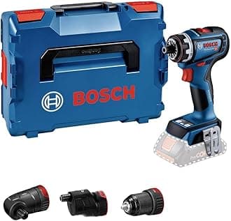 Bosch Professional 18V System Cordless Drill/Driver GSR 18V-90 FC (FlexiClick System, Hard Torque of 64 Nm, brushless Motor, 2-Gear, incl. 1x GFA 18-M, 1x GFA 18-E, 1x GFA 18-W, in L-BOXX)