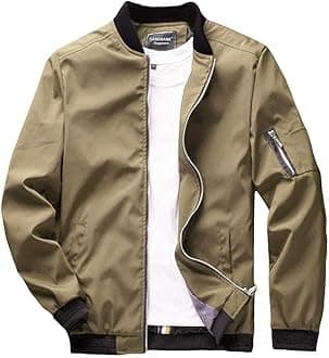 sandbank Men's Slim Fit Lightweight Softshell Flight Bomber Jacket Coat