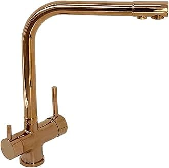 ENKI, Modena, KT090, Rose Gold, Kitchen Sink Mixer Tap, Contemporary 3 in 1 Water Filter Purifier Tap, Solid Brass, Modern Design, Easy to Install, 1-Year Guarantee