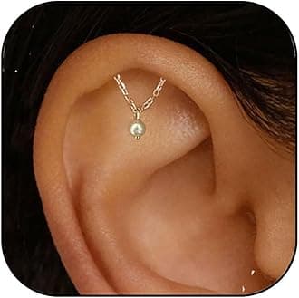 Helix Dangle Earrings for Women - Flat Back Hypoallergenic Cartilage Piercing Jewelry - Forward Helix Earrings