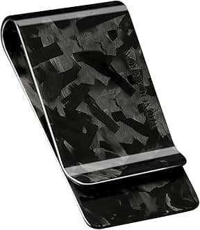 Carbon-Fiber-Money-Clip-for-Men, Minimalist-Money-Holder for Cash, High Elastic Carbon-Fiber-Wallet, Slim and Durable