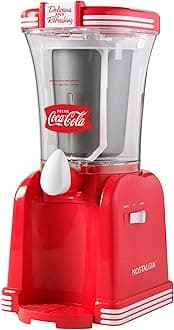 Nostalgia Coca-Cola Frozen Drink Maker and Margarita Machine for Home - 32-Ounce Slushy Maker with Stainless Steel Flow Spout - Easy to Clean and Double Insulated - Red