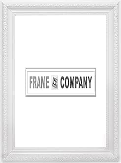 White 14" x 11" Ready to hang or stand Ornate Shabby Chic Picture/Photo/Poster frame with MDF backing board and High Clarity Styrene Shatterproof Perspex Sheet - FBA - oscp-2-wht-14-11