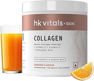 Vitals Marine Collagen Supplement (Orange, 200 Gram) | Vitamin C, E, Sodium Hyaluronate | for Healthy Skin, Hair & Nails