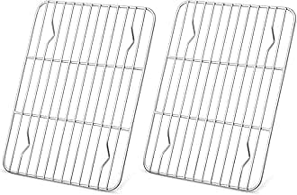 2 Pack Cooling Rack for Baking, Homikit 8.7 * 6.3 Inch Small Stainless Steel Metal Roasting Grilling Cooking Racks, Fits Small Toaster Oven, Dishwasher Safe, Heavy duty & Rust Resistant