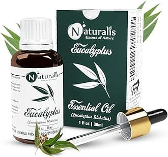 Naturalis Eucalyptus Oil Essential Oil - Pure Eucalyptus Essential Oil For Aromatherapy, Skin & Hair Care, Massage, Steam Inhalation, And Diffuser - Therapeutic Grade, 30Ml