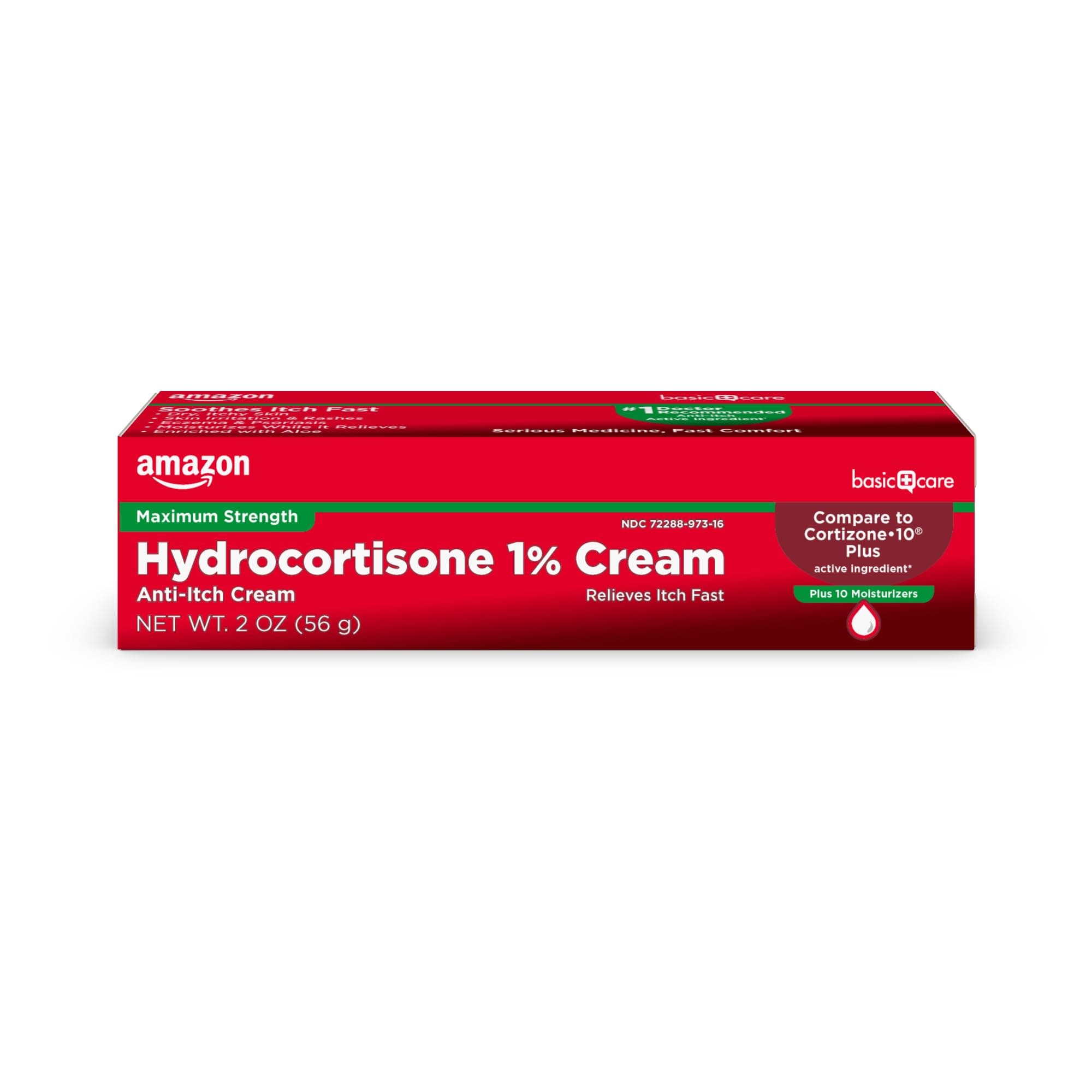 Hydrocortisone 1% Anti-Itch Cream, White, 2 Ounce (Pack of 1)