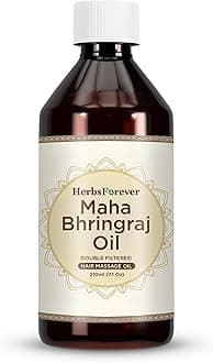 HerbsForever Maha Bhringaraj Oil- King of Hair, Stop Hair Loss thinning & balding |Promote Hair Growth & calming Mind + 12 Potent Ayurvedic Herbs Infused Cold Pressed Sesame Oil, 210 ml,7.1oz NATURAL
