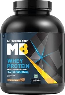 MuscleBlaze 100% Whey Protein, Ultra Premium Whey Blend (Cafe Mocha, 2 kg / 4.4 lb, 60 Servings)