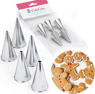CukkiCakes5pcs Writing Piping Nozzles Set (1, 2, 3, 4 & 5) Icing Nozzles, Piping Tips for Decorating Cookies, Cakes, Cupcakes - Compatible with Piping Bags - Made in Korea