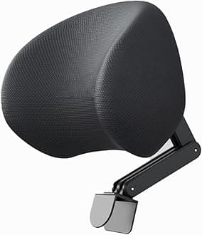 Office Chair Headrest Attachment Universal, Chair Head Support Cushion, Elastic Sponge Head Pillow Adjustable Height and Angle, Upholstered Headrest for Ergonomic Office Chairs Black
