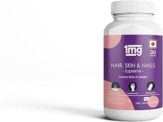 Hair, Skin & Nails Supreme Biotin Capsule with Collagen, Zinc, Iron And Vitamin B Helps In Making The Hair Strong And Lustrous For Unisex (Pack Of 30 Capsules)