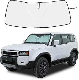 Windshield Sunshade Fit for Toyota Land Cruiser 250 Prado J250 LC250 2024+, Folding Car Sun Shade for Front Window, Auto Sun Protection Visors Blocks UV Rays and Keeps Vehicle Cool(Silver)