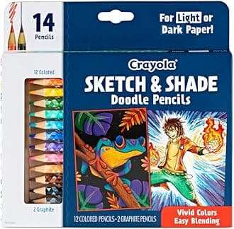 Art Pencils for Sketching & Shading (14ct), Colored Pencils for Adults, Includes 2 Graphite Pencils, Adult Coloring