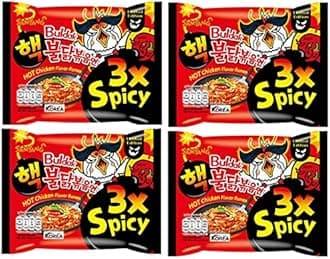 Sam Yang 3X Spicy Buldak Hot Chicken Flavour Instant Korean Noodles - 140Gm*4Pack (Pack of 4) (Imported)