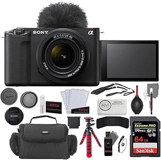 Sony ZV-E1 Mirrorless Camera with 28-60mm Lens | Black Bundle with 64GB Memory Card + Photo Starter Kit (11 Pieces) + Camera Case + Cleaning Cloth (6 Items)