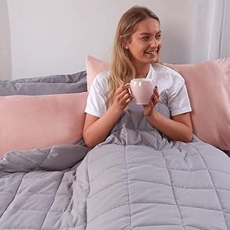 Brentfords Weighted Blanket Adult 8kg Silver Grey, Therapy Autism Insomnia Anxiety Relief for Adults, King - 150 x 200cm - (Disclaimer Only suitable for age 3+ years)