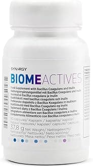 Synergy WorldwideBiome Actives 90 Capsules | Prebiotic and probiotic Capsules with Bacillus coagulans and Inulin | Gut microbiome Balance and Immune Health | 37,8 g